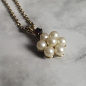 Avon Faux Pearl with Faux Ruby Diamond